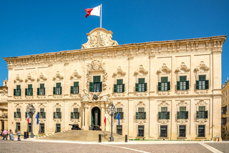 View at the Castille palace in the streets of Valetta - Maltaのeditorial素材