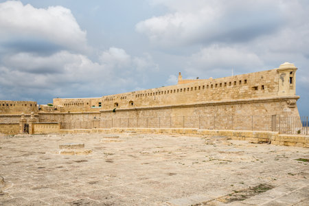 View at the Fort of Saint Elmo in Valetta - Maltaのeditorial素材