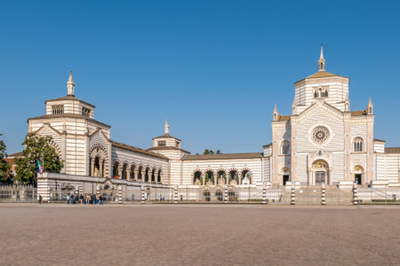 MILAN,ITALY - MARCH 22,2022 - View at the Manzoni Tomb in the streets of Milan. Milan is a city in northern Italy, capital of Lombardy.のeditorial素材