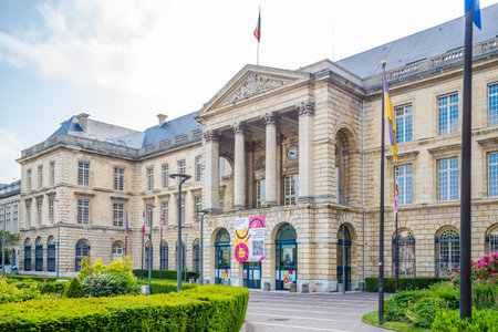 ROUEN, FRANCE - MAY 29,2023 - View at the Town hall building in the streets of Rouen. Rouen is a city on the River Seine in northern France.のeditorial素材