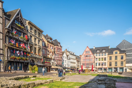 ROUEN, FRANCE - MAY 29,2023 - Buildings in the streets of Rouen. Rouen is a city on the River Seine in northern France.のeditorial素材