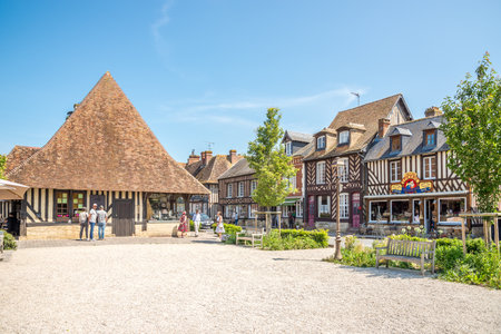 BEUVRON EN AUGE, FRANCE - MAY 29,2023 - In the streets of Beuvron-en-Auge village. Beuvron-en-Auge is a commune in the Calvados department and Normandy region of north-western France.のeditorial素材