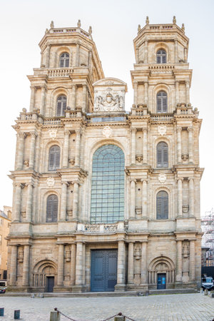 RENNES,FRANCE - MAY 30,2023 - View at the cathedral of Saint Pierre in the streets of Rennes. Rennes is a city in the east of Brittany in northwestern Franceのeditorial素材