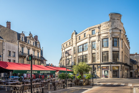 BOURGES,FRANCE - JUNE 2,2023 - In the streets of Bourges. Bourges is a commune in central France on the river Yevre.のeditorial素材