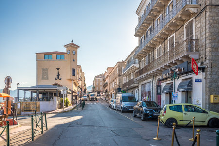 PROPRIANO,FRANCE - SEPTEMBER 8,2023 - In the streets of Propriano. Propriano is a commune in the Corse-du-Sud department of France on the island of Corsica.のeditorial素材