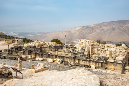 View at the Ruins of Ancient Gadara (Umm Qais) - Jordanの写真素材