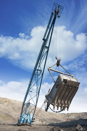 Mine excavator at worksite. の写真素材