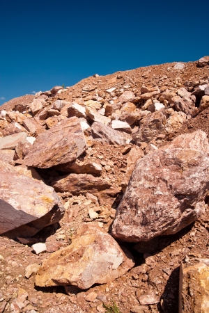 quarry red marble shot in sunny summer dayの写真素材