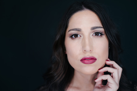 Portrait of beautiful woman, focus on the eyes, shallow depth of fieldの写真素材