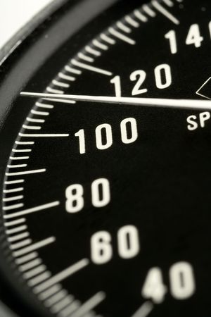 black speedometer gauger - shallow DOF; focus on 100