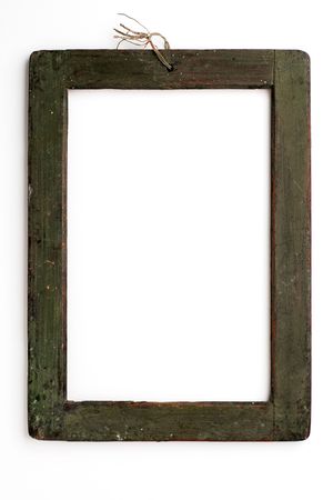 old wooden frame on white