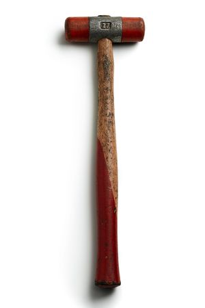 old grunge hammer with rubber head