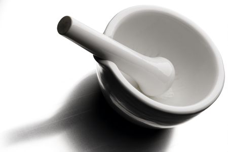 white marble mortar and pestle の写真素材