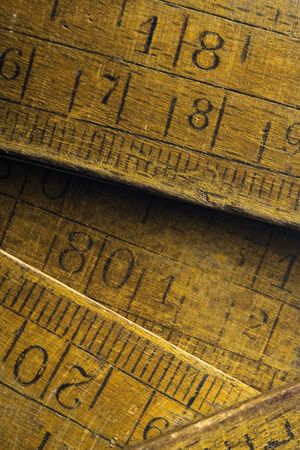 scale numbers on an old wood meterの写真素材