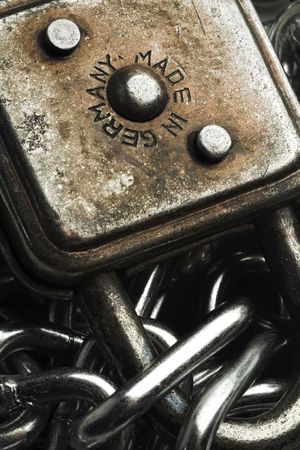 a detail of a lock and chain