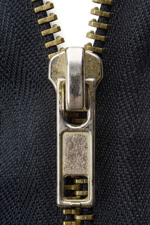 closeup of a zipper