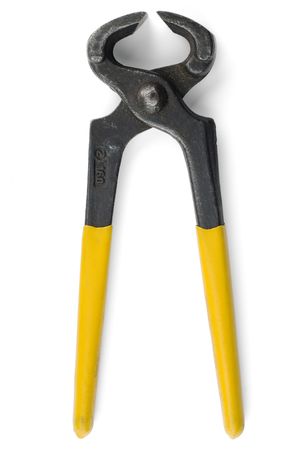 a pair of pliers on white with clipping path