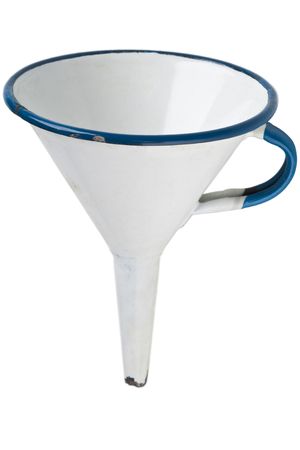 a metal funnel on white - with clipping pathの写真素材