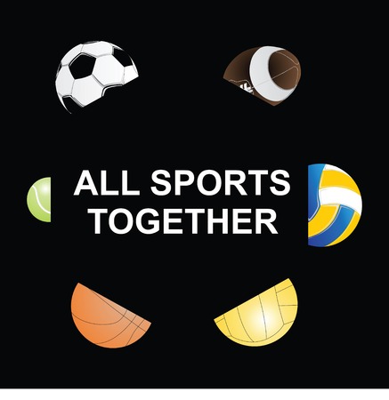 ALL SPORT TOGETHER, SPORT BALL COLECTIONのイラスト素材