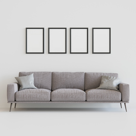 Sofa with picture frames