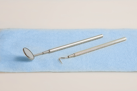 dental mirror and dental probe from stainless steelの写真素材