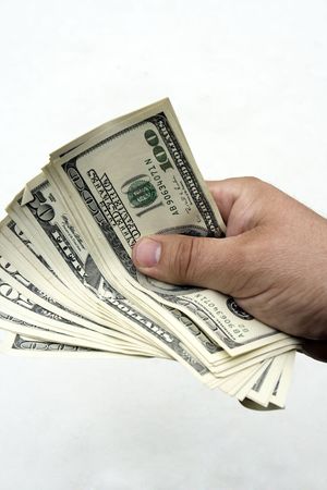 money on white backgroundの写真素材