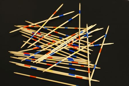 small sticks on the black backgroundの写真素材