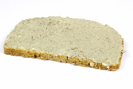 a slice of bread with livewurst