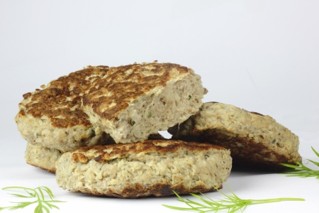 burger frikadelle on the White backgroundの写真素材