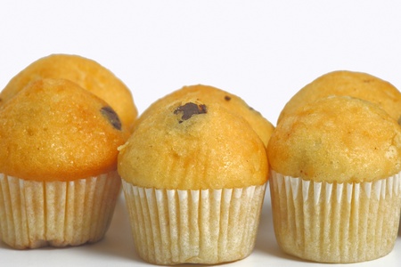  Muffins on the white backgroundの写真素材