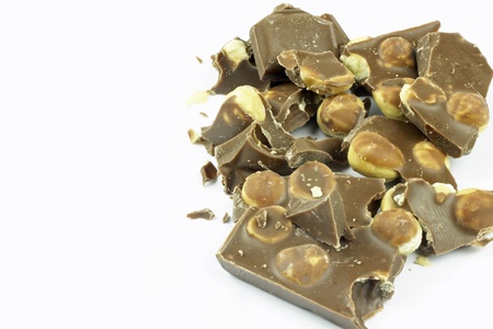 Piece of chocolate with nuts