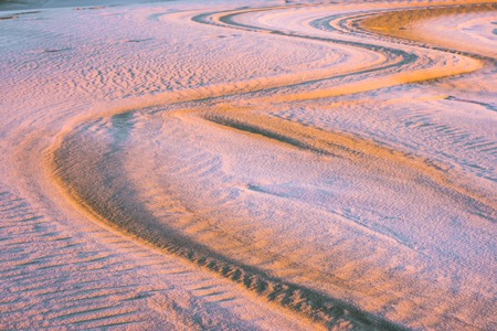 Sand dunes landscape at sunrise, photographed in Slowinski National Park