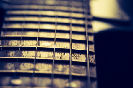 Close up of electric guitar element. Abstract photo.の写真素材