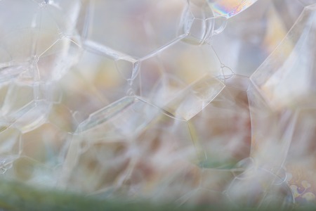 Close up of foam, abstract photo. Soap bubbles macro.の写真素材