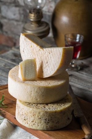 Still life with french goat cheese. Studio shoot with mystic light efect.の写真素材