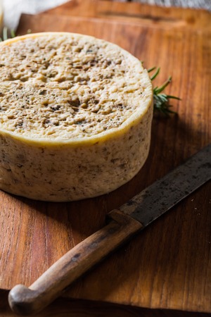 Still life with french goat cheese. Studio shoot with mystic light efect.の写真素材