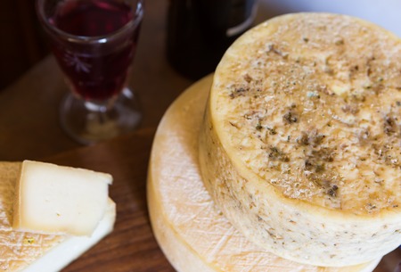 Still life with french goat cheese. Studio shoot with mystic light efect.の写真素材