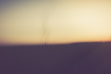 Abstract, blurry background of field after sunset. Photo with vintage moodの写真素材