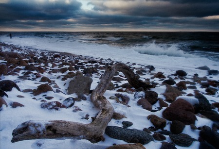 Beautiful Baltic sea landscape at winter.の写真素材