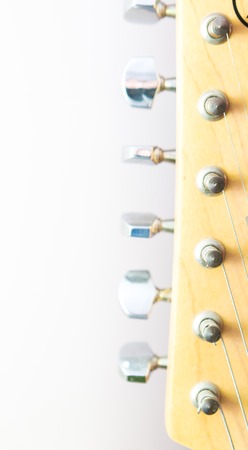 Close up of electric guitar element. Abstract close up of guitar piece.