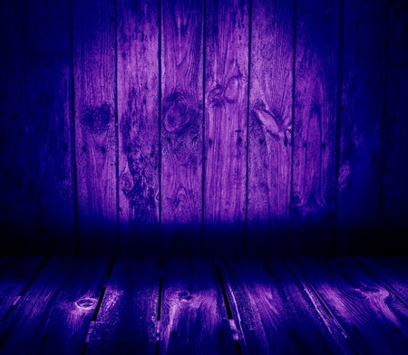 Wooden interior with colorful wall and floor. Background with planks on floor and wallの写真素材