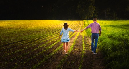 Young couple together in nature.の写真素材