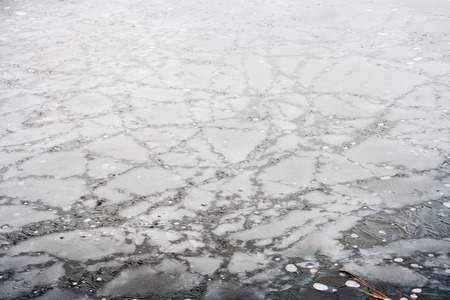 Ice on pond or lake structure.の写真素材