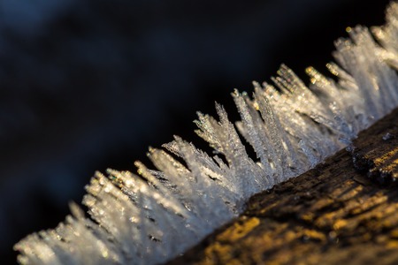 Close up of ice crystals. Big close up of snow or ice crystals. Natural backgroundの写真素材