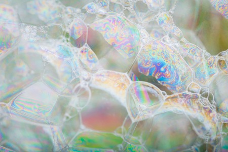 Foam abstract background. Close up of soap air bubbles.