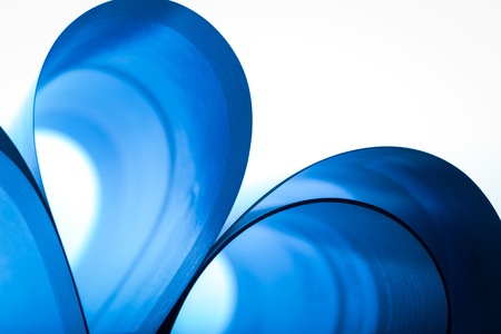 Paper cards abstraction in shallow depth of field. Close up of book cards with curves.の写真素材