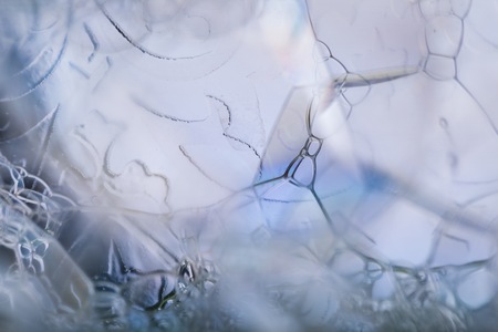 Foam abstract background. Close up of soap air bubbles.の写真素材