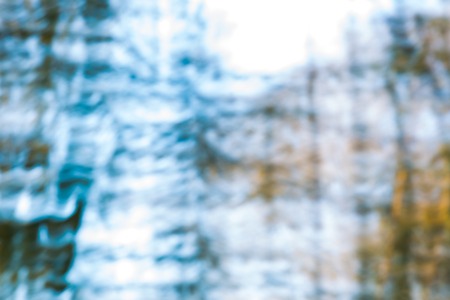 Abstract forest photo. Long exposure blurry autumn or winter forest.の写真素材