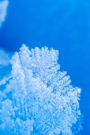 Snow crystals in big close up. Natural snow macro.の写真素材