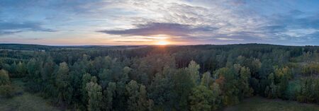Beautiful autumn landscape photographed from drone. Aerial landscape photographyの写真素材